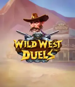  Dive into the daring world of "Wild West Duels" by Pragmatic Play, featuring a tough gunslinger ready for a showdown. The image shows a fierce cowboy with crossed pistols, set against a dusty Western town. His focused expression and elaborate attire embody the spirit of the Old West. The game's title is boldly presented in a striking font, complementing the action-packed theme. 