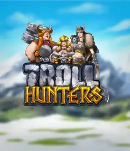 Step into the world of "Troll Hunters," where valiant Viking warriors stand ready to confront their foes. The logo displays a male and female Viking, dressed for battle, set against a frosty mountainous backdrop. They radiate power and determination, reflecting the core of the game's adventurous theme.