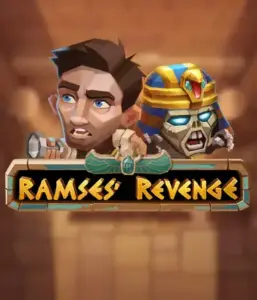 Explore the thrilling world of Ramses' Revenge slot by Relax Gaming, featuring a surprised explorer and a terrifying mummy amid an Egyptian tomb backdrop. This image captures the drama of tomb exploration, ideal for adventure seekers, offering a gripping adventure. 